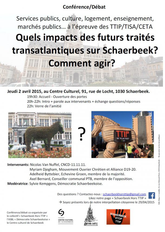 Conférence/Débat : Quels impacts des futurs traités transatlantiques sur Schaerbeek ? Comment agir ?